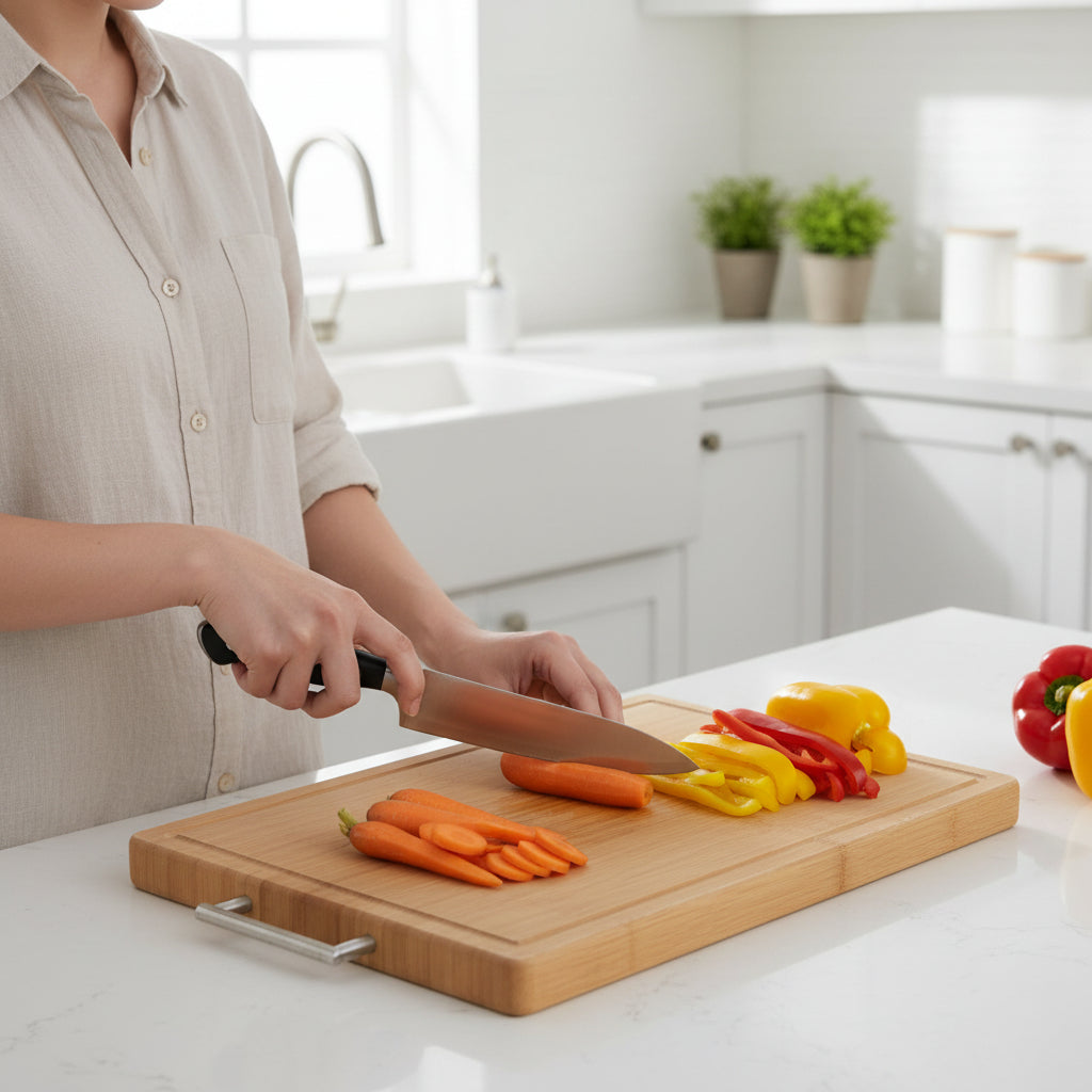 Tábua Grande para Alimentos em Bambu 45*32 cm: Higiene, Durabilidade e Organização na Cozinha - (AYD305-48)