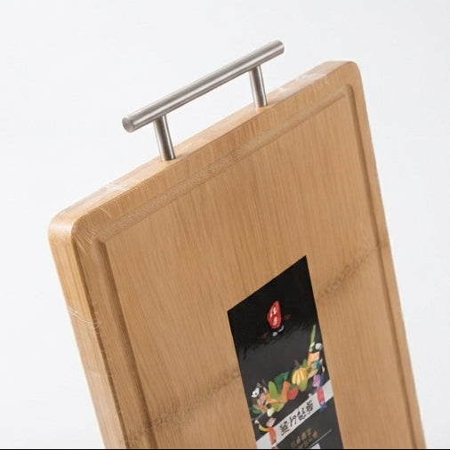 Tábua de Cozinha Versátil em Bambu 30*28 cm com Pega em Aço Inoxidável - (AYD305-46)