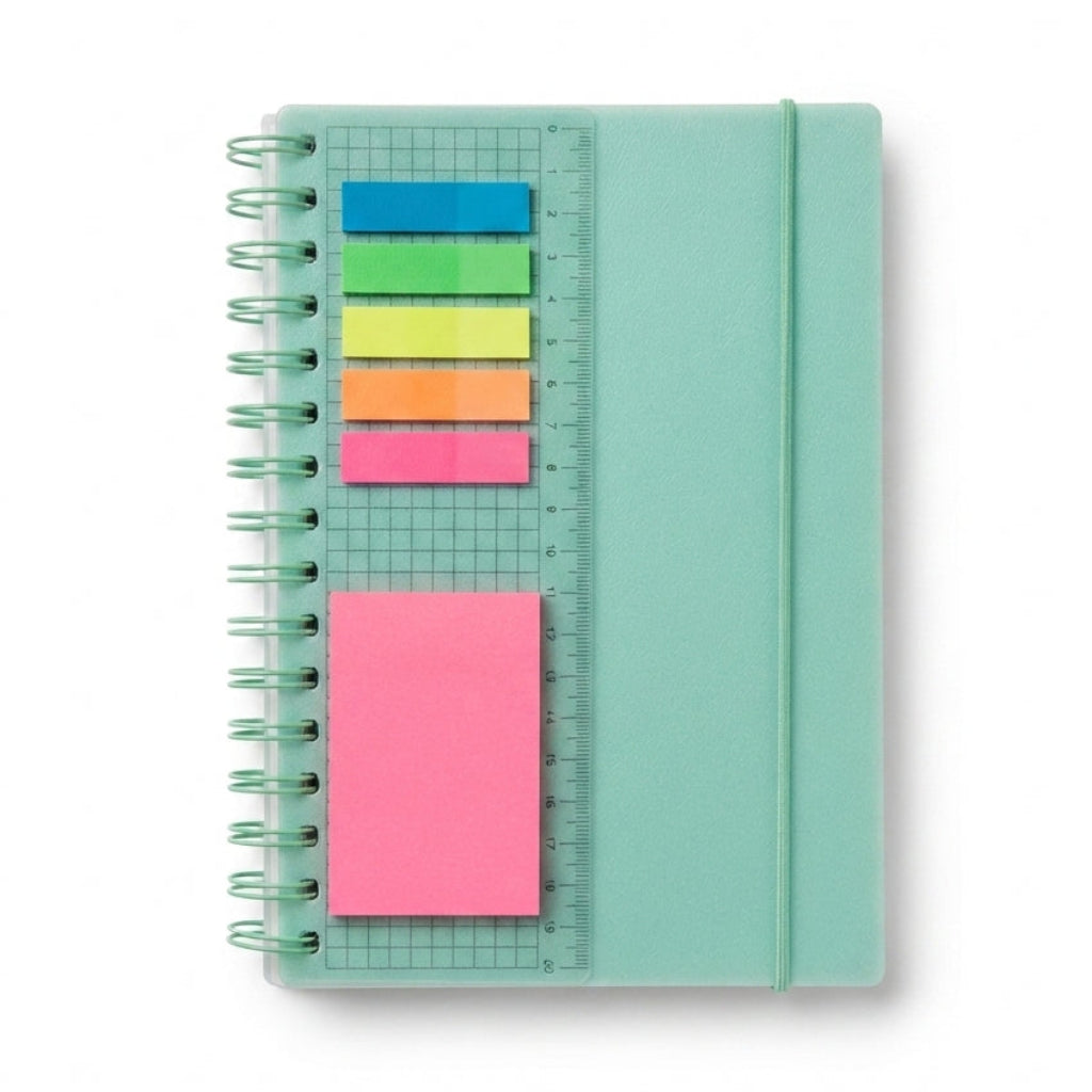 Bloco de Notas Adesivas Fluorescentes Memo Fix para Cadernos de Espiral - (AYC328-4)
