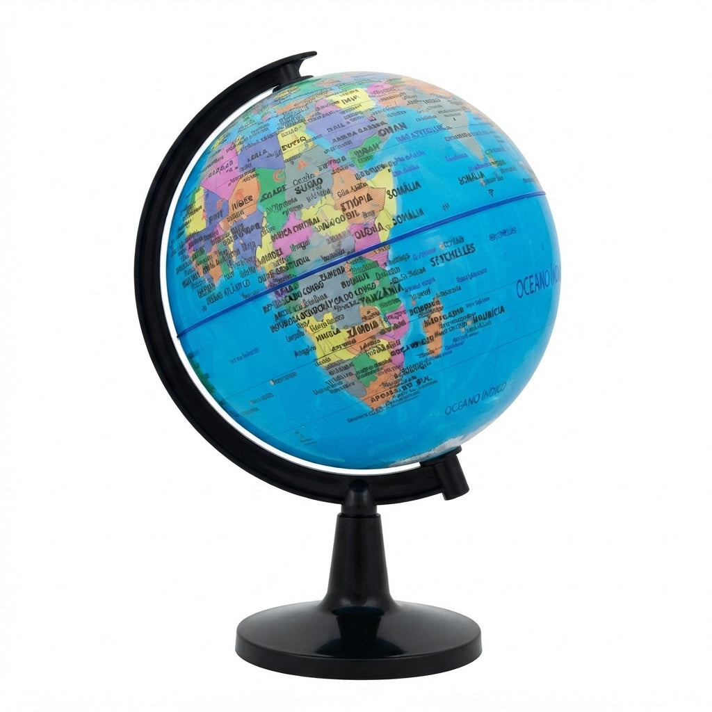 Mundo Azul em Foco, 10.6cm: Globo Geográfico Educacional e Decorativo - (AYC329-1)