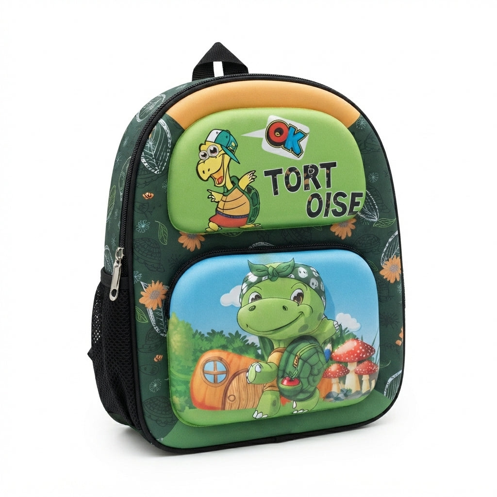 Mochila Escolar 3D Aventura com Tartarugas: Diversão e Conforto para a Rotina dos Pequenos - (AYC335-10)