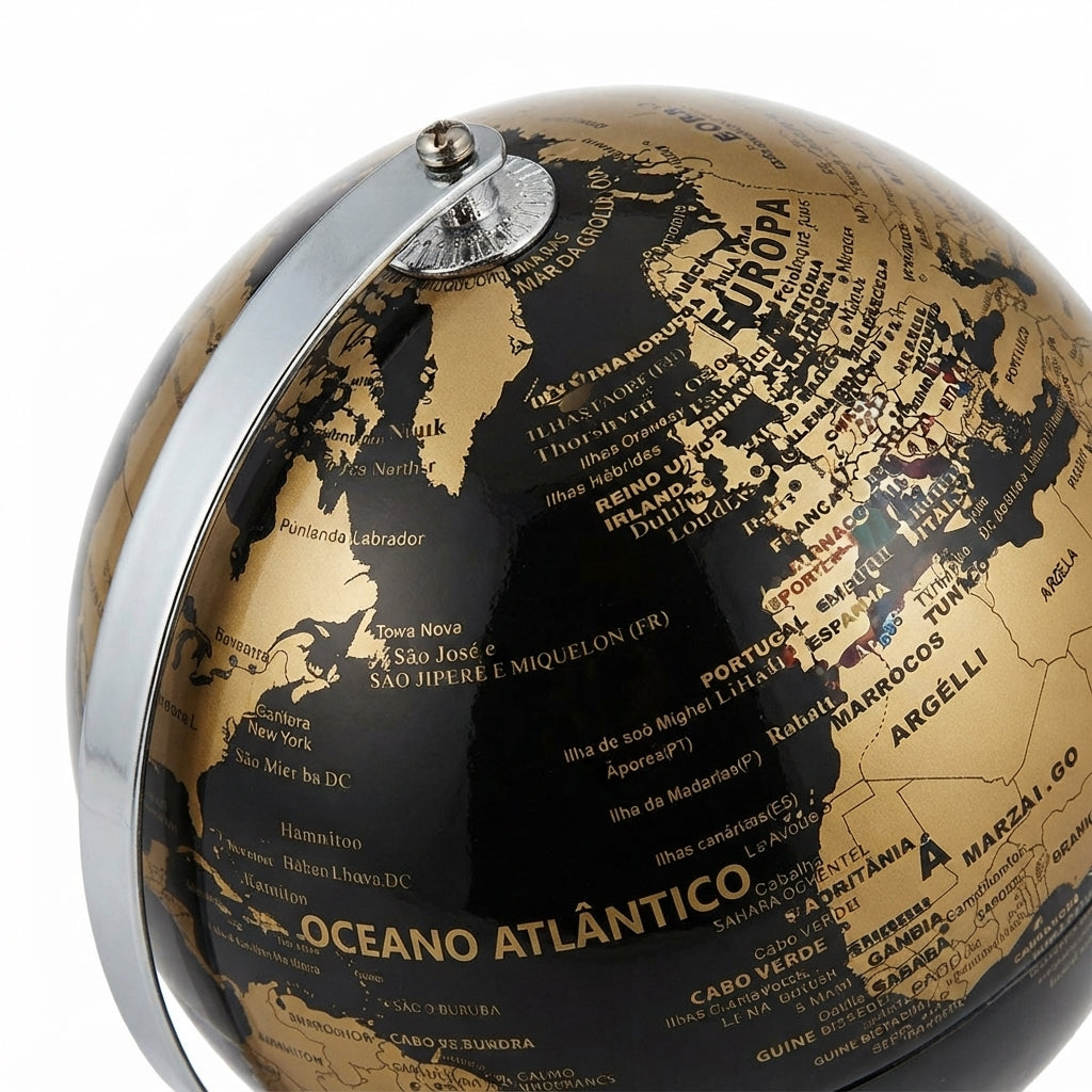 Elegância Global, 14cm: Globo Geográfico com Acabamento Moderno - (AYC329-9)