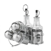 Conjunto Galheteiro e Porta-Condimentos em Inox: Organização e Charme para a Sua Mesa - (AYD240-105)