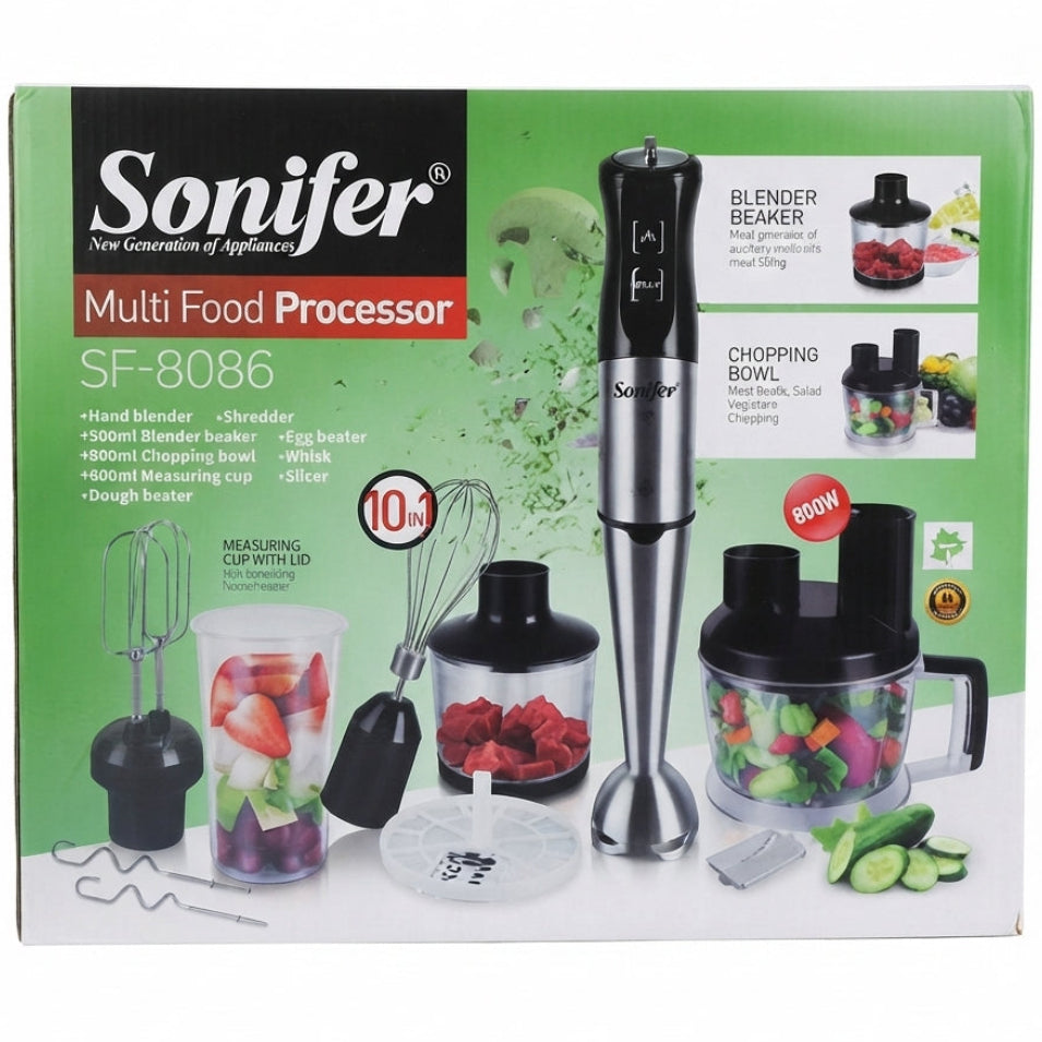 Sonifer Multi Food Processor SF-8086, 10 em 1: O Aliado Definitivo e Versátil para a Sua Cozinha - (SF-8086)