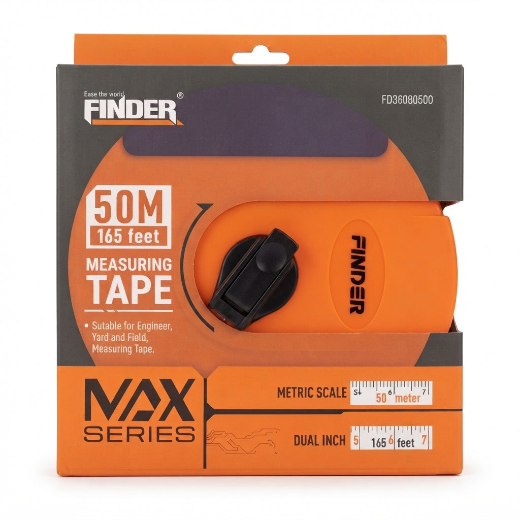 Fita Métrica Finder 50m / 165 Pés: Leitura Dupla e Alta Visibilidade - (fit0125)