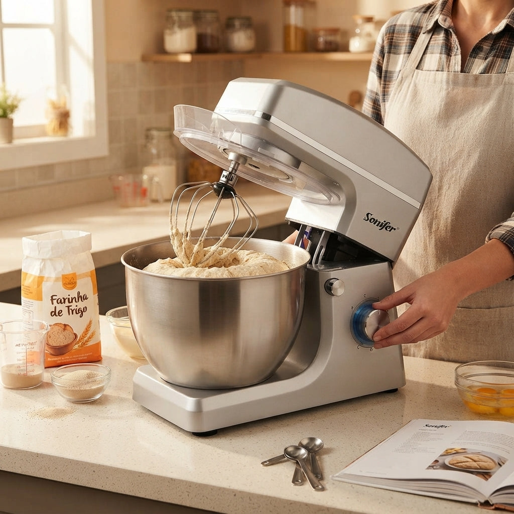 Sonifer Stand Mixer SF-8066 1500W: Potência Profissional e Grande Capacidade para a Sua Cozinha - (SF-8066)
