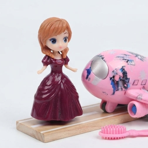 Conjunto Princesa do Gelo: Mini Boneca Anna, Avião Temático e Acessórios para Grandes Aventuras - (AYC165-36)