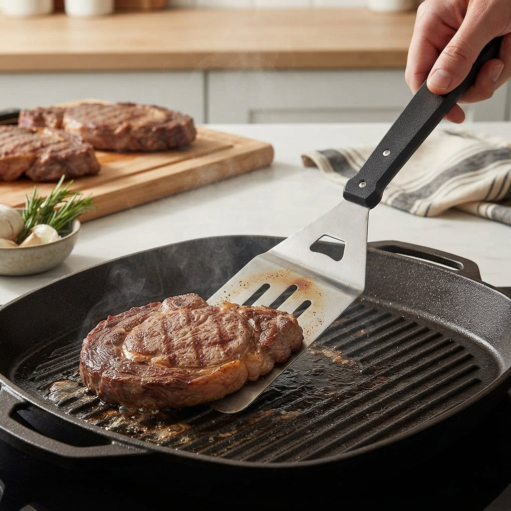 Precisão na Cozinha: Espátula em Aço Inox com Cabo Ergonômico YH - (AYD243-65)