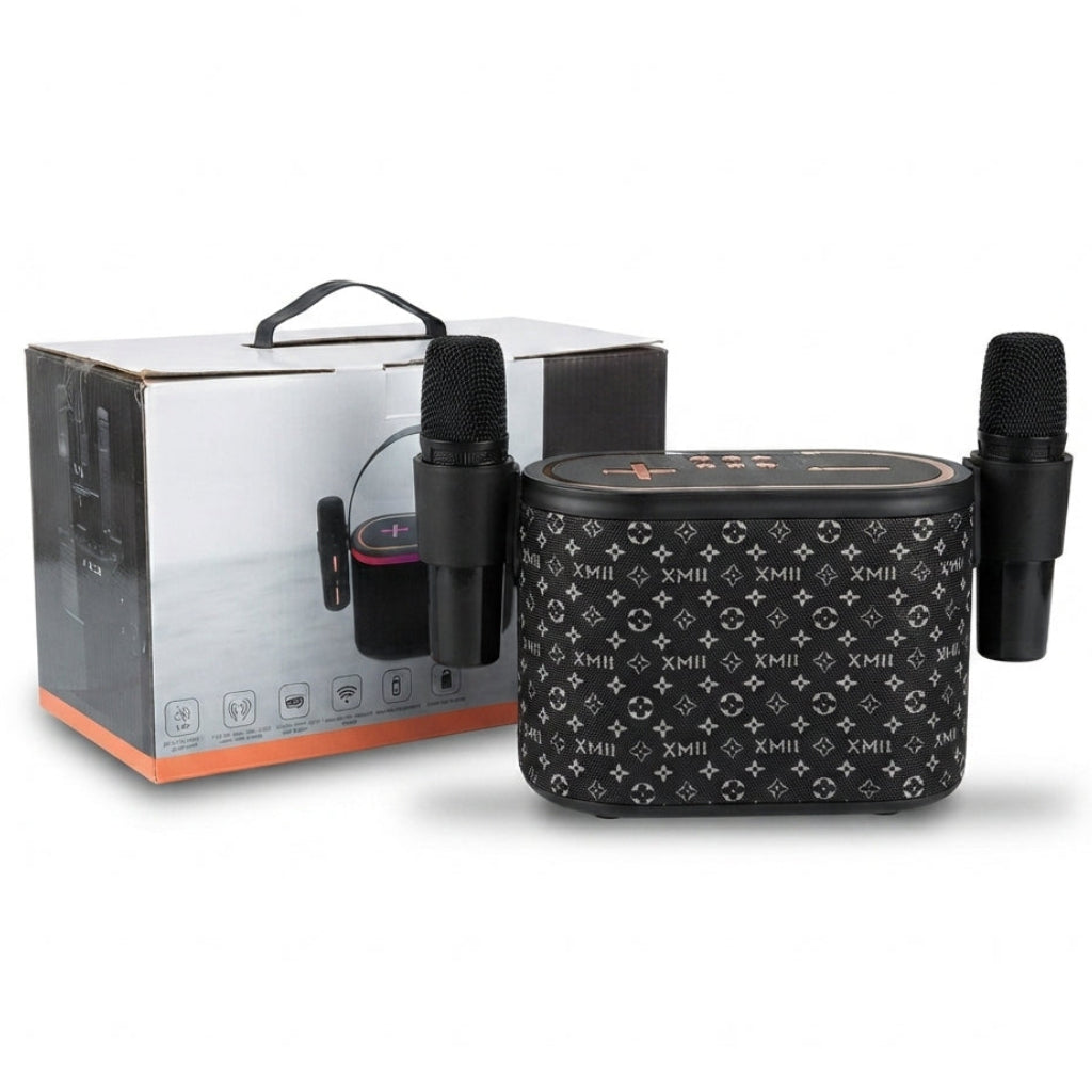 Conjunto de Coluna Bluetooth e Microfones sem Fios XMI: A Sua Festa de Karaoke Onde Quiser - (IT0154)