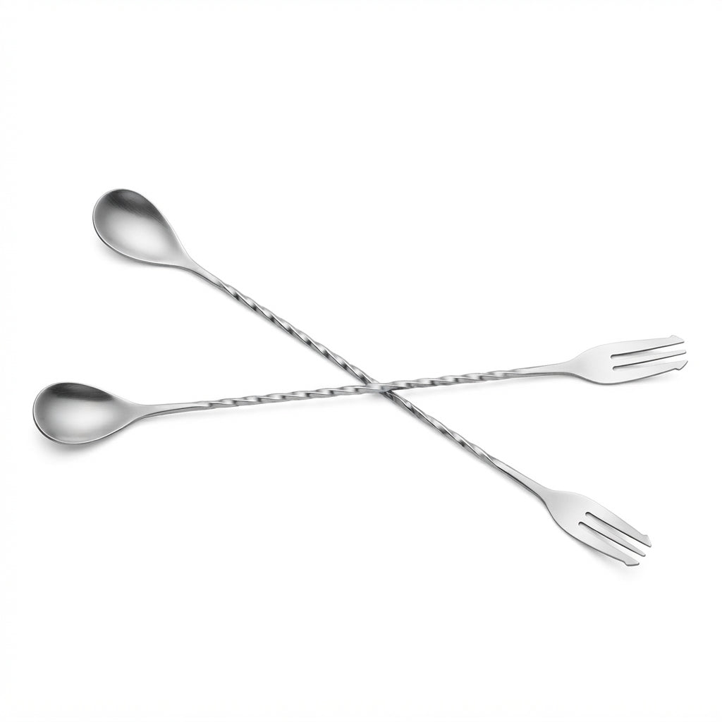 Bar Spoon 32cm with Trident Fork: The Ultimate Accessory for Decorating and Mixology - (AYD233-16)