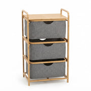 Torre Organizadora em Bambu com 3 Gavetas: Elegância e Praticidade para o seu Espaço - (AYD305-60)