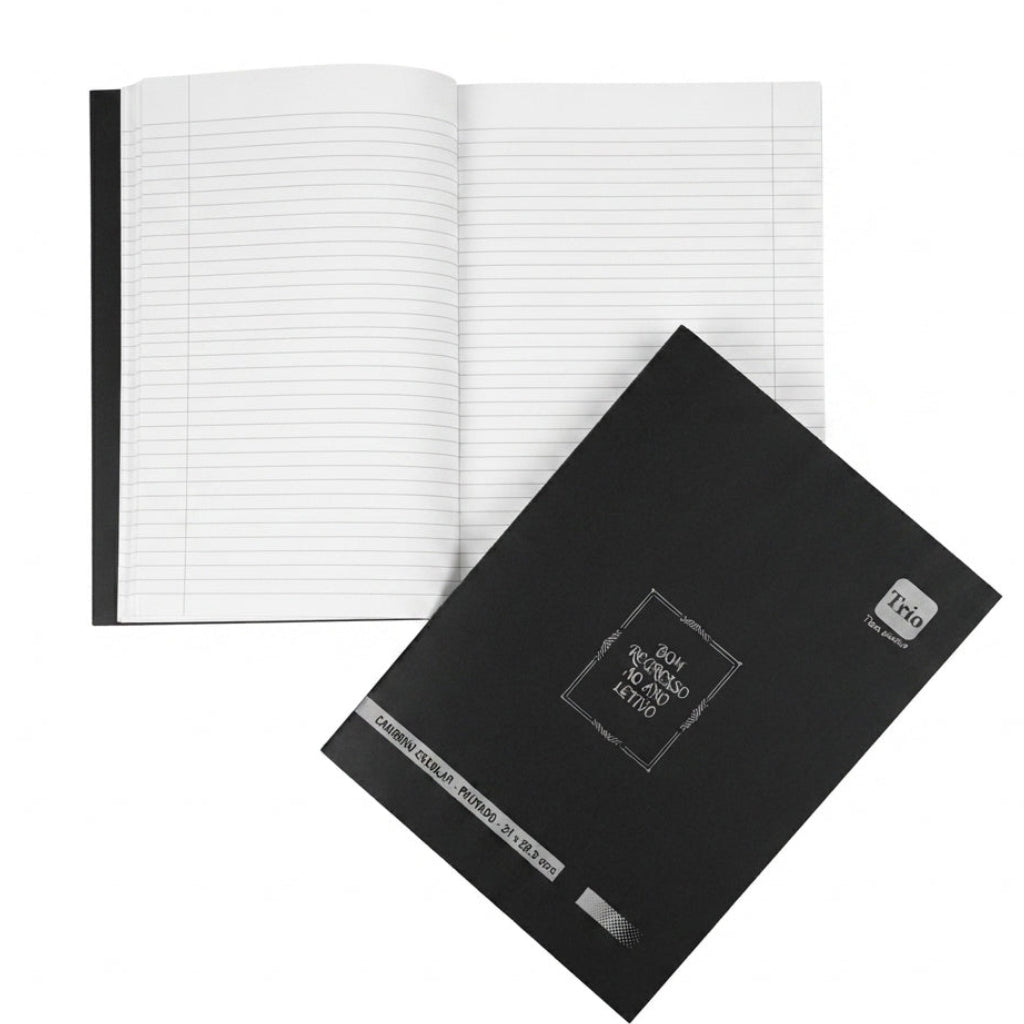 Caderno Escolar Pautado Trio 21x28.5cm: Sofisticação e Estilo para o Ano Letivo