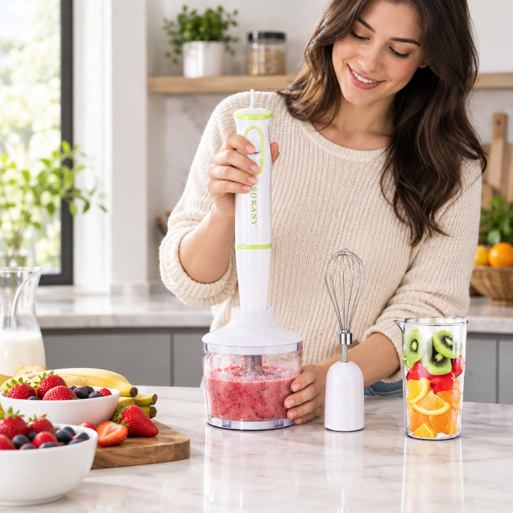 Sokany Hand Blender SK-1718-4, 4 em 1: Versatilidade Máxima e Potência para a Sua Cozinha - (SF-8013)