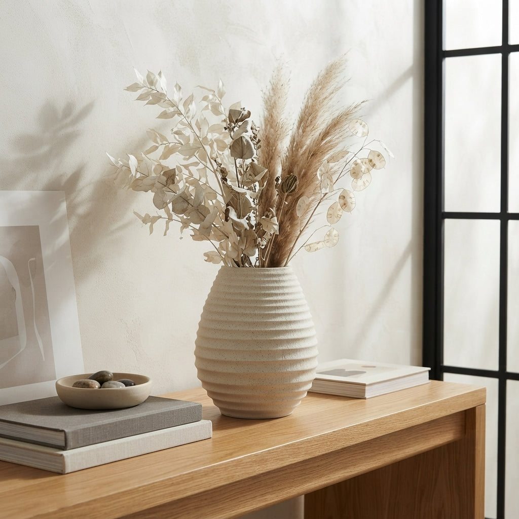 Small Modern White Ceramic Vase - (AYD312-4)