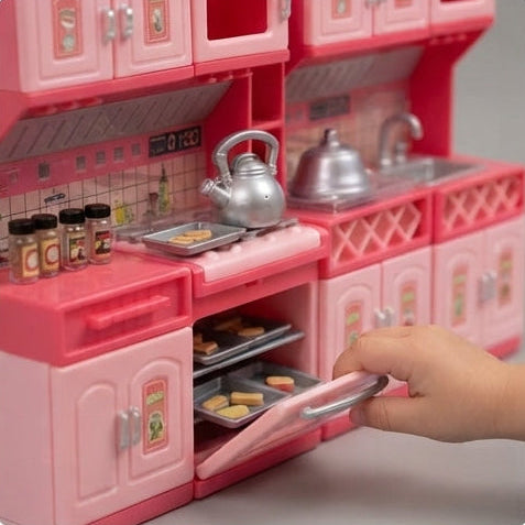 Cozinha Infantil 'Modern Kitchen': Conjunto Modulado Completo com Acessórios para Grandes Chefs - (AYC176-12)