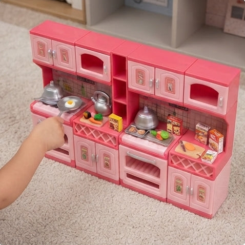 Cozinha Infantil 'Modern Kitchen': Conjunto Modulado Completo com Acessórios para Grandes Chefs - (AYC176-12)