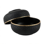 Taça Preta e Dourada 15cm: Estilo, Textura e Requinte para Servir com Charme - (AYD245-119)
