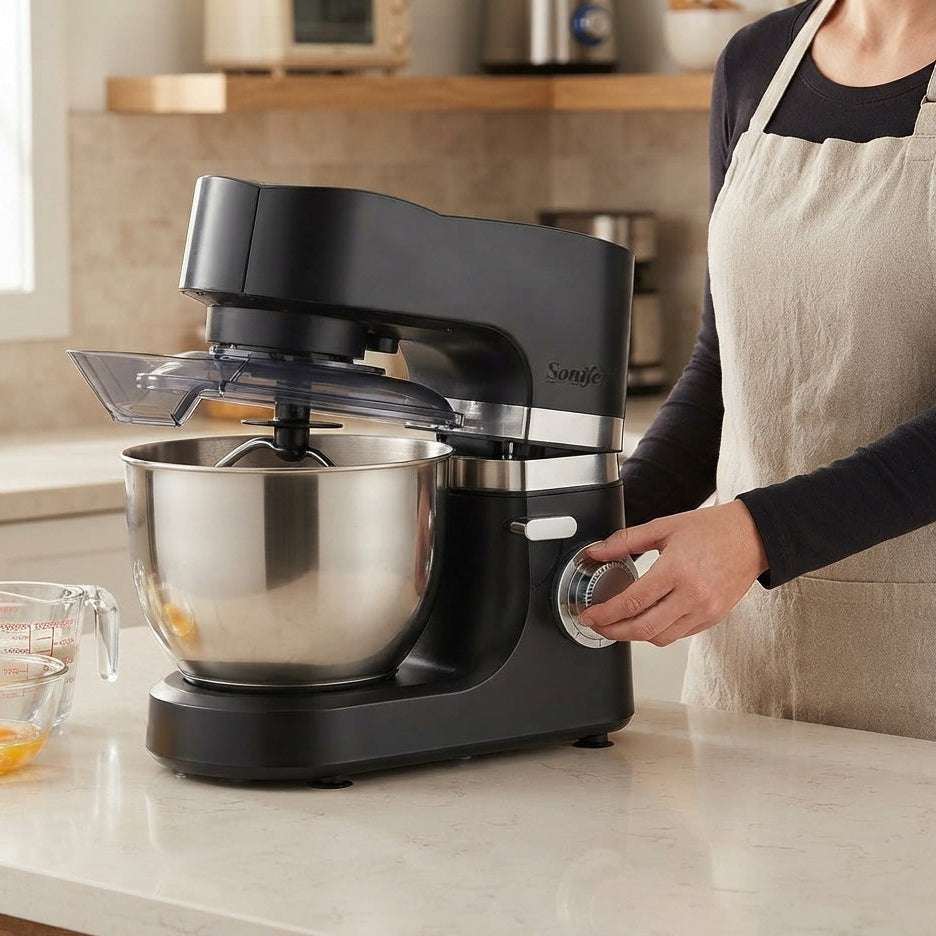 Sonifer Stand Mixer SF-8075 1200W: Sofisticação em Preto e Alta Performance para a Sua Cozinha - (SF-8075))