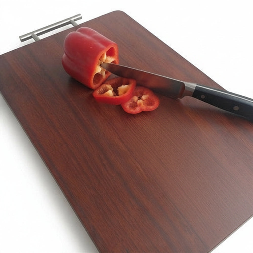 Tábua de Cozinha, 48*35: Madeira Maciça Ébano com Pega de Aço Inoxidável - (AYD305-55)
