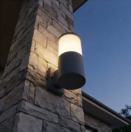 One Light Tubular Upward Exterior Wall Light IP54 Aluminium - (can0075)