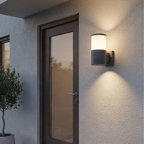 One Light Tubular Upward Exterior Wall Light IP54 Aluminium - (can0075)