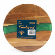 Tábua Redonda com Resina Verde Sonforest: Um Toque de Natureza e Sofisticação para Servir - (AYD353-13)