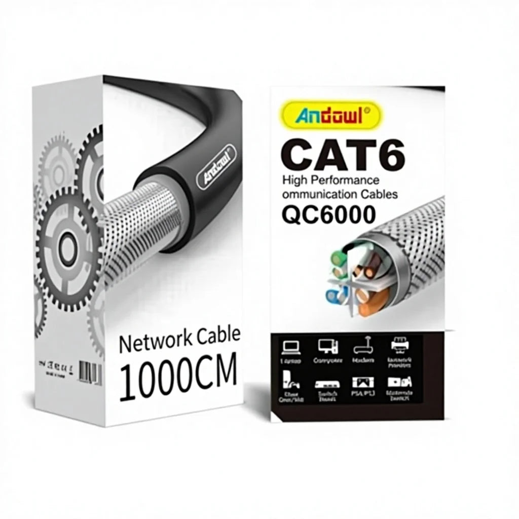 Andowl CAT6 Ethernet Cable 32.8ft Pure Copper QC6000