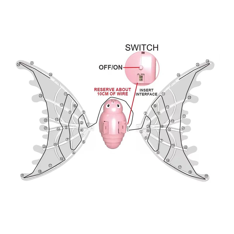 Automatic LED Princess Wings with Back Straps for Girls