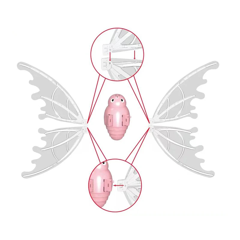 Automatic LED Princess Wings with Back Straps for Girls