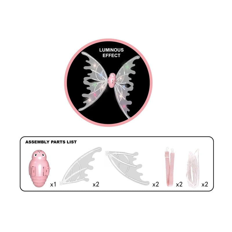 Automatic LED Princess Wings with Back Straps for Girls