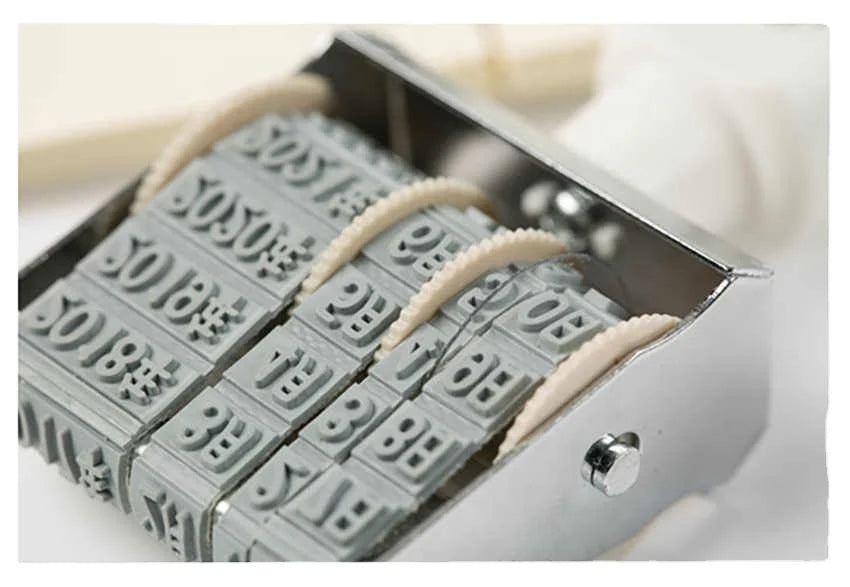 Adjustable Date Rolling Stamp Retro Printing Seal for DIY Scrapbooking