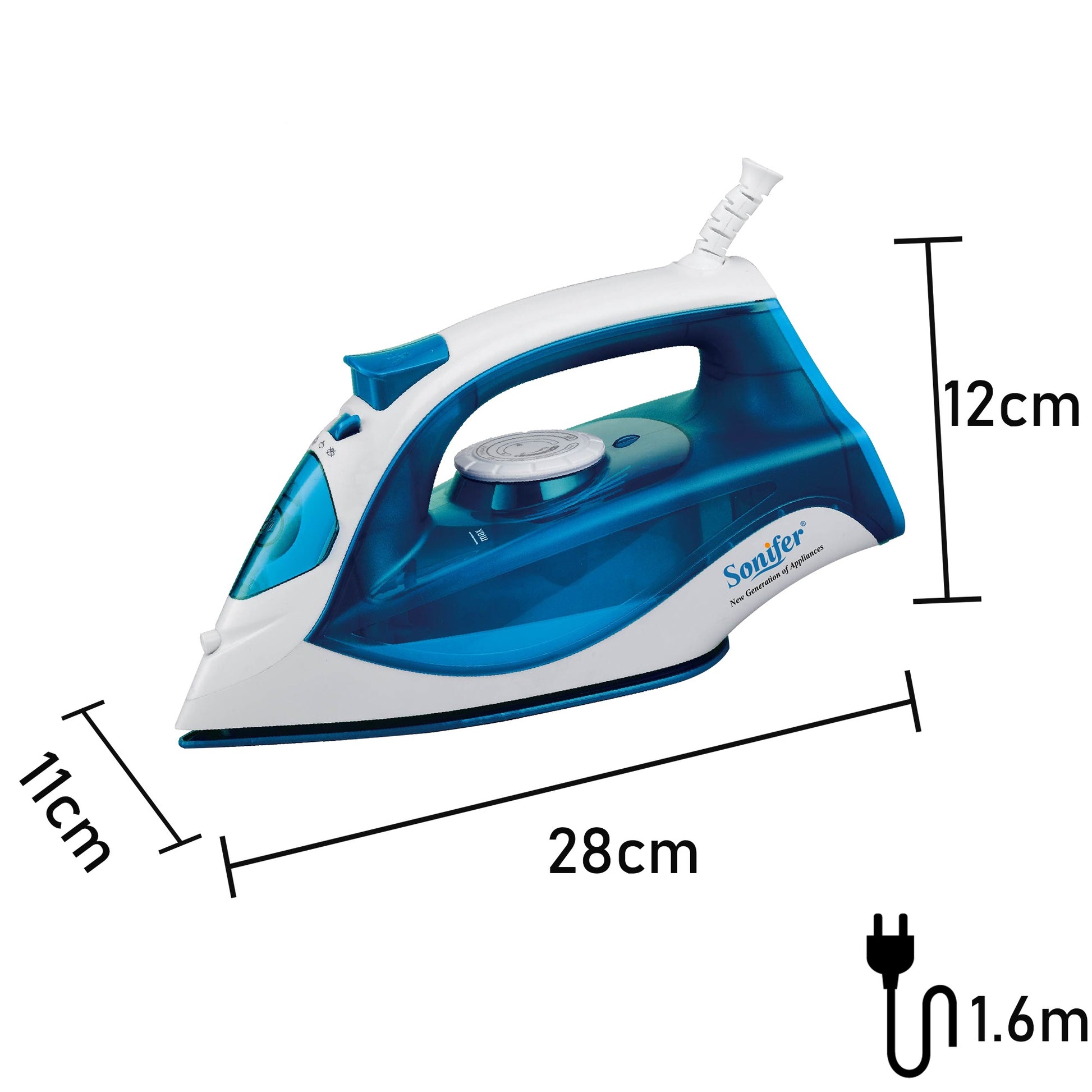 Sonifer SF-9027 Powerful 2000W Electric Steam Iron with Attached Water Tank