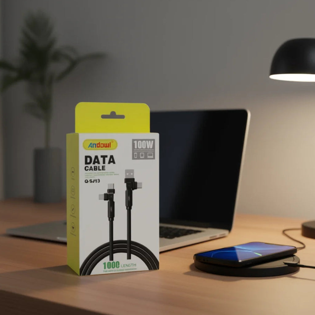 USB A to Type C 90 Degree Fast Charging Cable 3.3 ft Q-SJ13