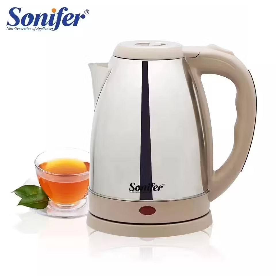 Chaleira Elétrica sem Fios de Aço Inoxidável Sonifer SF-2048 1500W - Jarro de Fervura Rápida de 1,9 Litros