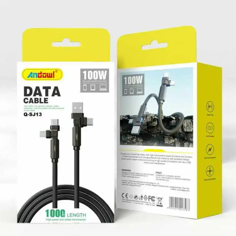USB A to Type C 90 Degree Fast Charging Cable 3.3 ft Q-SJ13