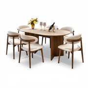 Conjunto de Mesa de Jantar Oval com 6 Cadeiras – AYD006-1