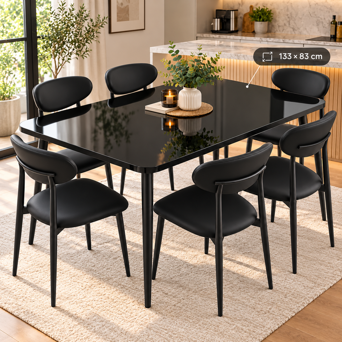Conjunto de Mesa de Jantar com 6 Cadeiras – AYD004-1