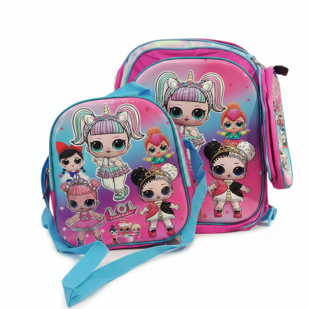 Conjunto Escolar Completo 3 em 1 (Mochila, Lancheira e Estojo): Conforto e Estilo para os Pequenos - (AYD61-1)