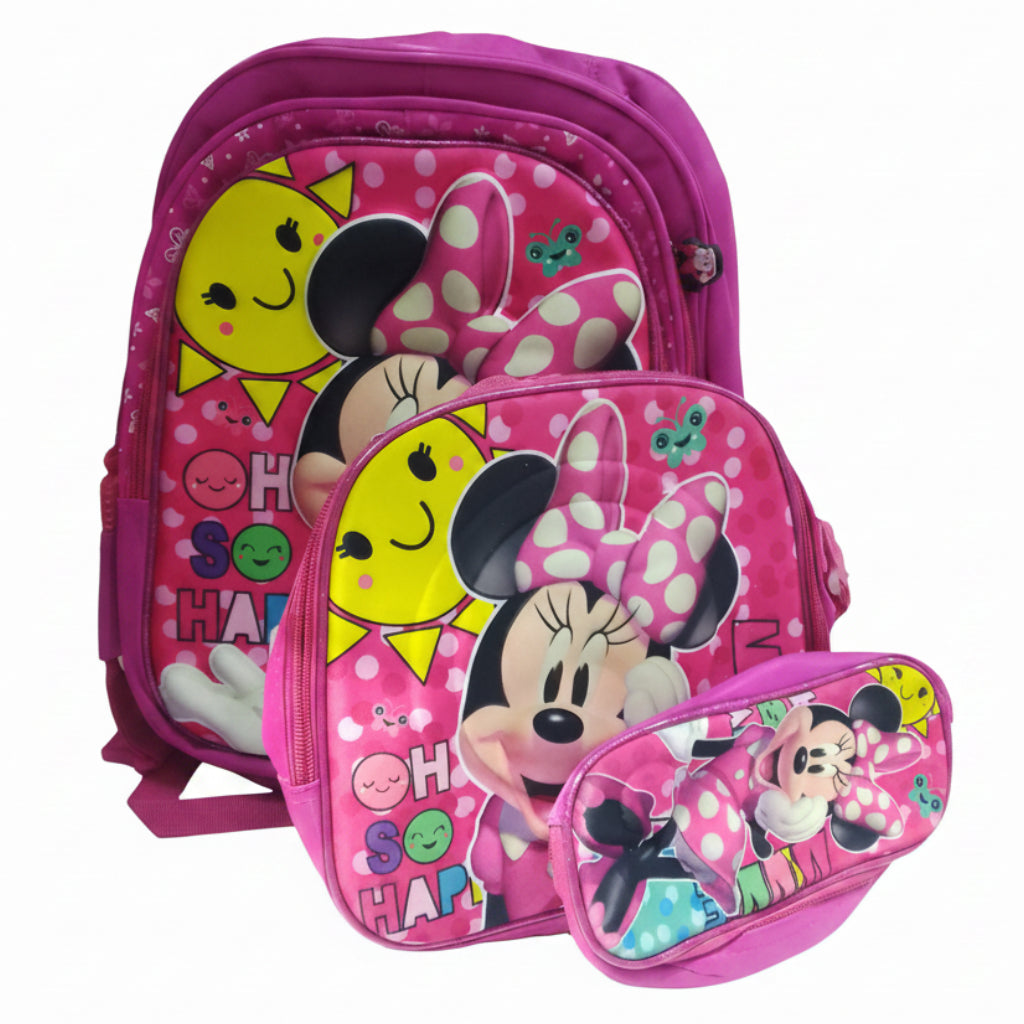 Conjunto Escolar Completo 3 em 1 (Mochila, Lancheira e Estojo): Conforto e Estilo para os Pequenos - (AYD61-1)