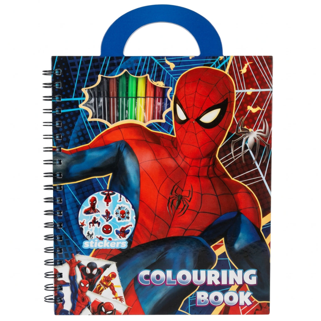 Caderno de Colorir Homem-Aranha : Kit Super-Criativo com 12 Canetinhas e Adesivos - (AYC328-22)