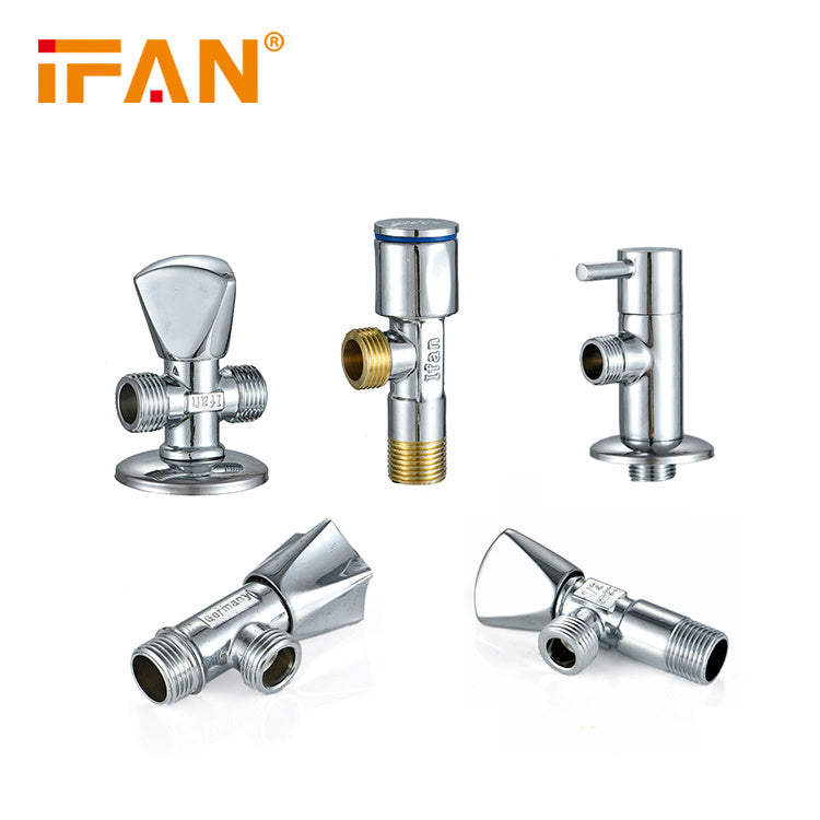 Ifan Cw617n Brass 90-Degree Angle Valve 1/2-Inch 3/8-Inch