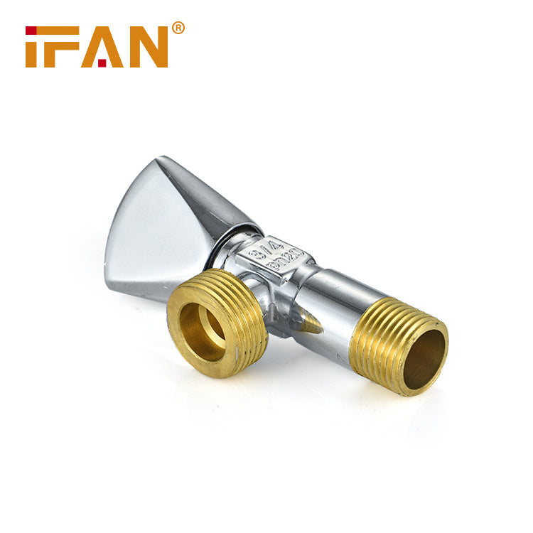 Ifan Cw617n Brass 90-Degree Angle Valve 1/2-Inch 3/8-Inch