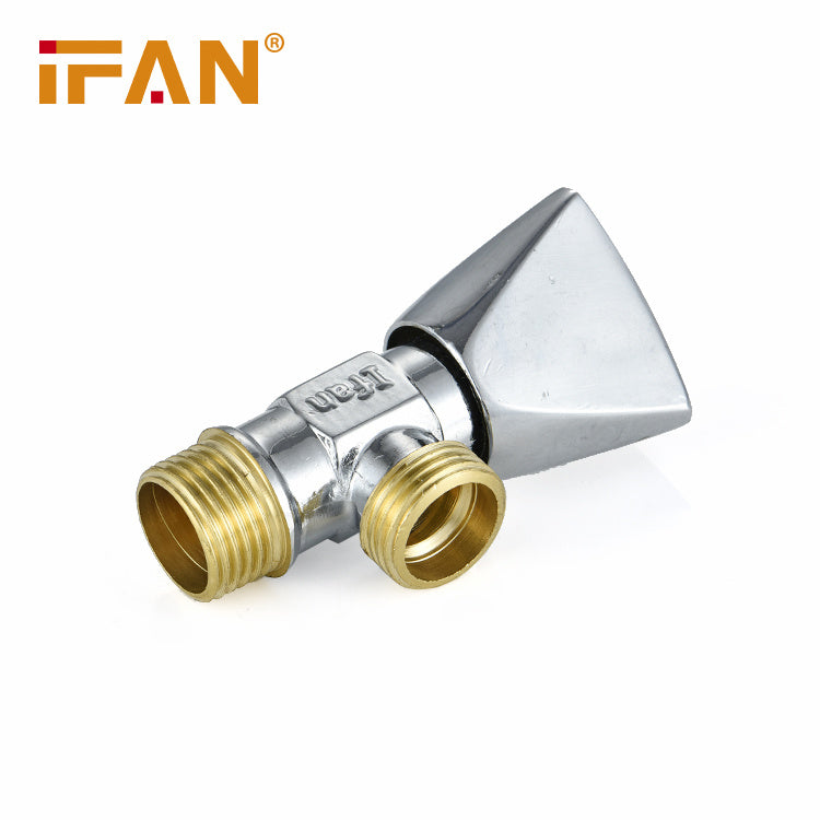 Ifan Cw617n Brass 90-Degree Angle Valve 1/2-Inch 3/8-Inch