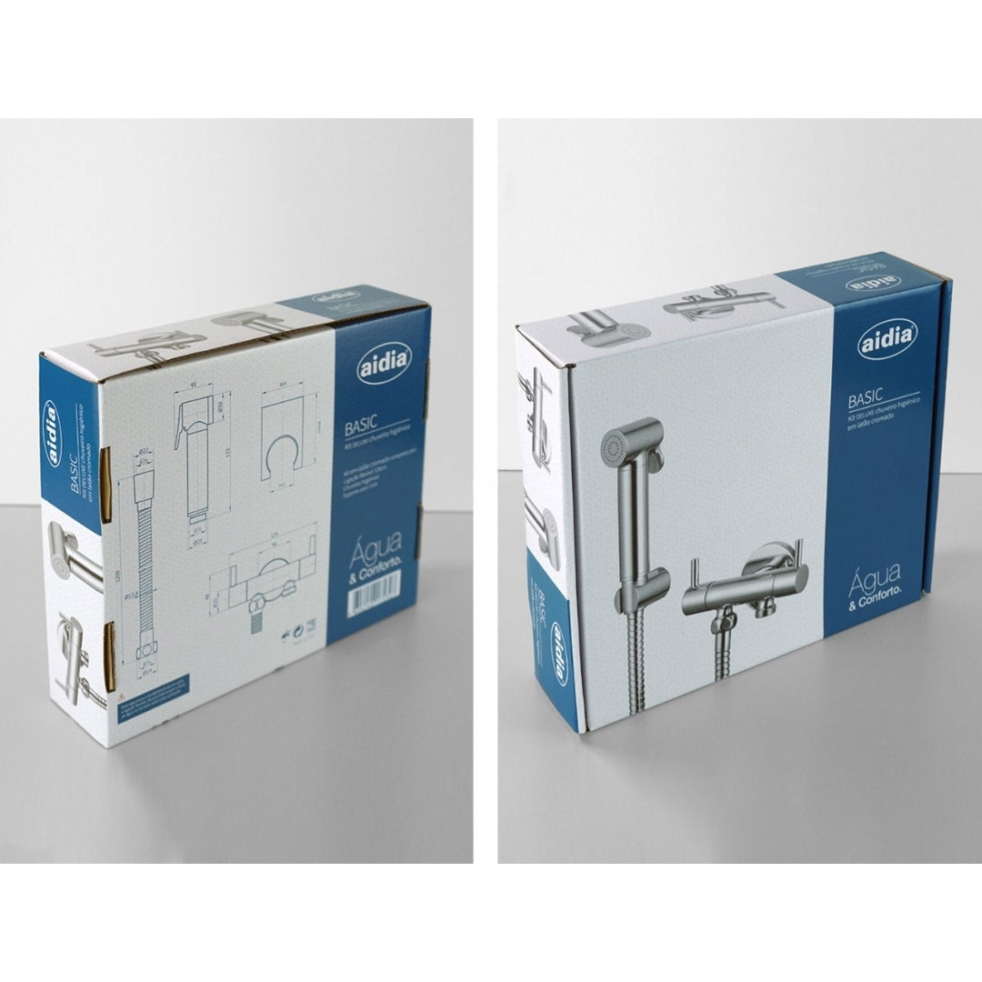 Basic Delux Hygienic Shower Kit for Toilet and Bidet Chrome