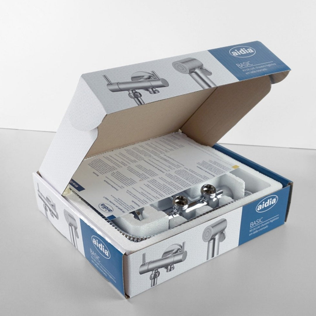 Basic Delux Hygienic Shower Kit for Toilet and Bidet Chrome