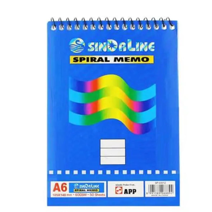 Sinarline Top Spiral Notebook A4 70 Sheet Pack of 6