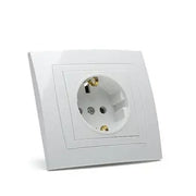 White Power Outlet Isolated Stock Photo