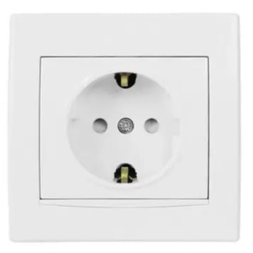 White Power Outlet Isolated Stock Photo