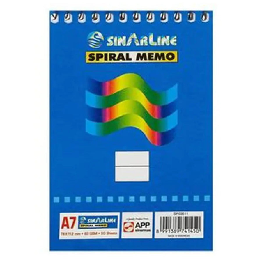 Sinarline Top Spiral Notebook A4 70 Sheet Pack of 6