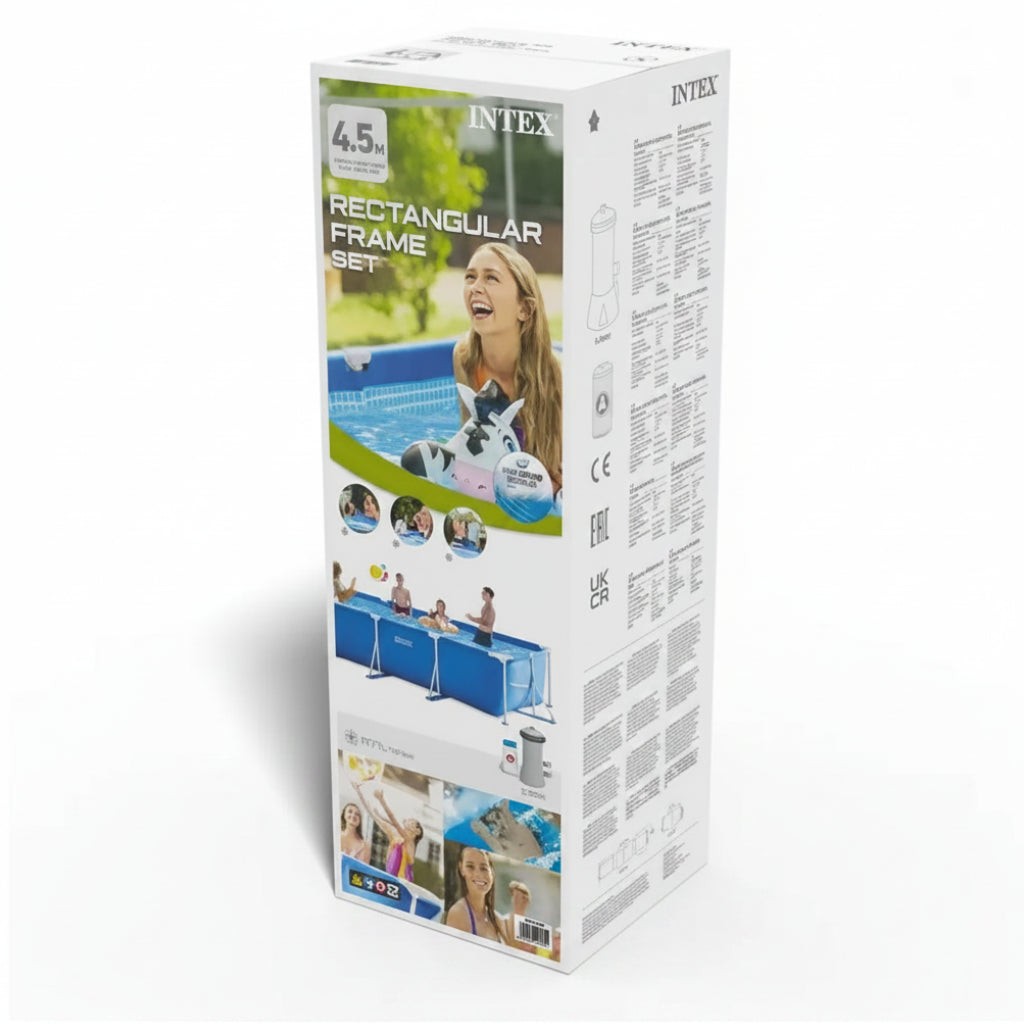 Intex Rectangular Frame Above Ground Swimming Pool Blue - (PIC4007)